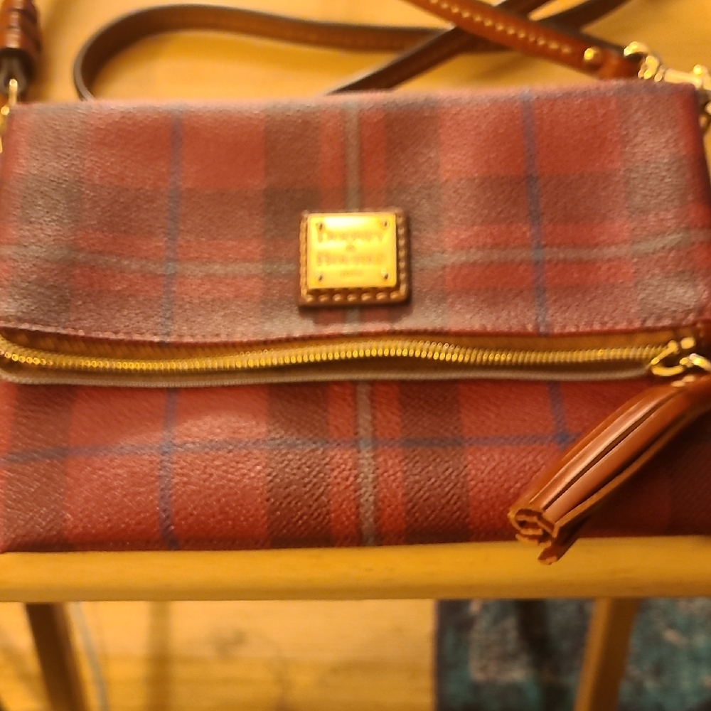 Dooney & Bourke Burgundy Plaid Crossbody Bag - Picture 4 of 11